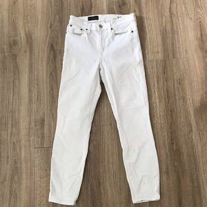 J. Crew 10” High Rise Crop White Jeans
